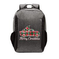 Merry Christmas Plaid Truck And Tree Vector Backpack