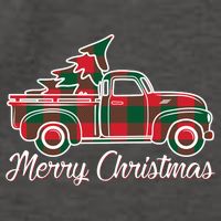 Merry Christmas Plaid Truck And Tree Vector Backpack