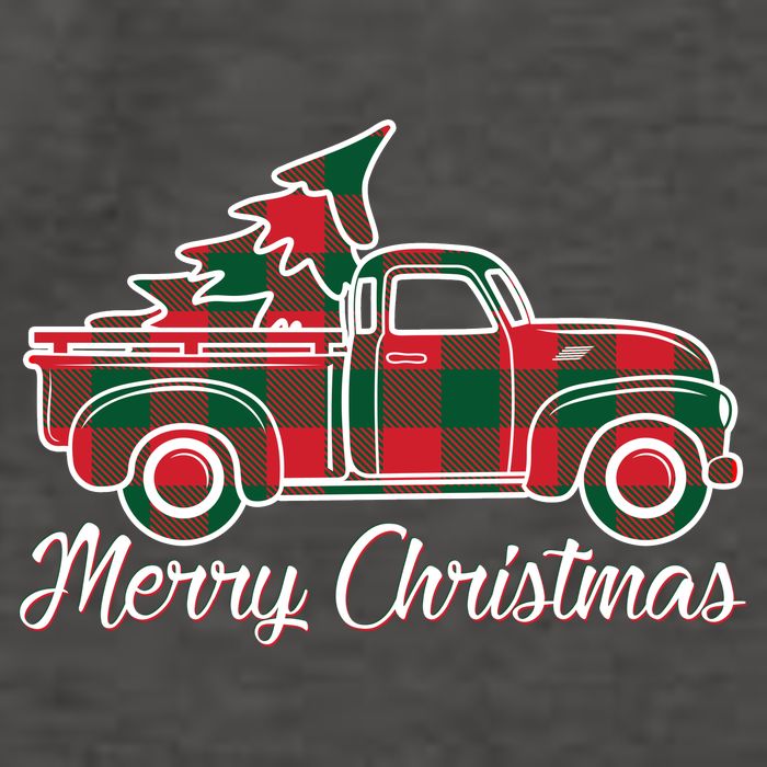 Merry Christmas Plaid Truck And Tree Vector Backpack