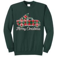 Merry Christmas Plaid Truck And Tree Tall Sweatshirt