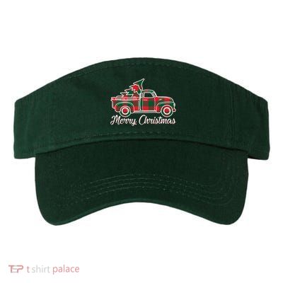 Merry Christmas Plaid Truck And Tree Valucap Bio-Washed Visor