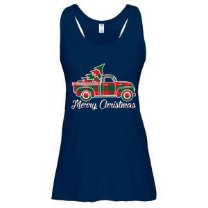 Merry Christmas Plaid Truck And Tree Ladies Essential Flowy Tank