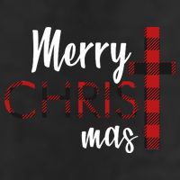 Merry Christmas Plaided Cross 11oz C Handle Ceramic Mug