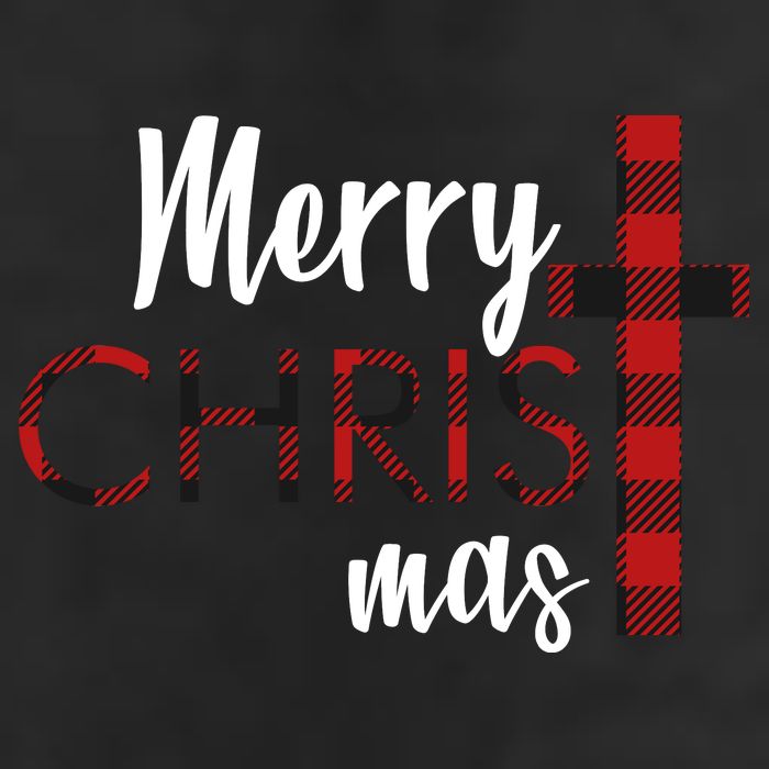 Merry Christmas Plaided Cross 11oz C Handle Ceramic Mug