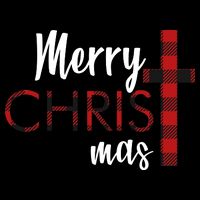 Merry Christmas Plaided Cross Drawstring Bag