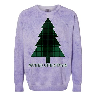 Merry Christmas Plaited Tree Colorblast Crewneck Sweatshirt