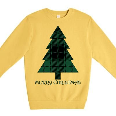 Merry Christmas Plaited Tree Premium Crewneck Sweatshirt