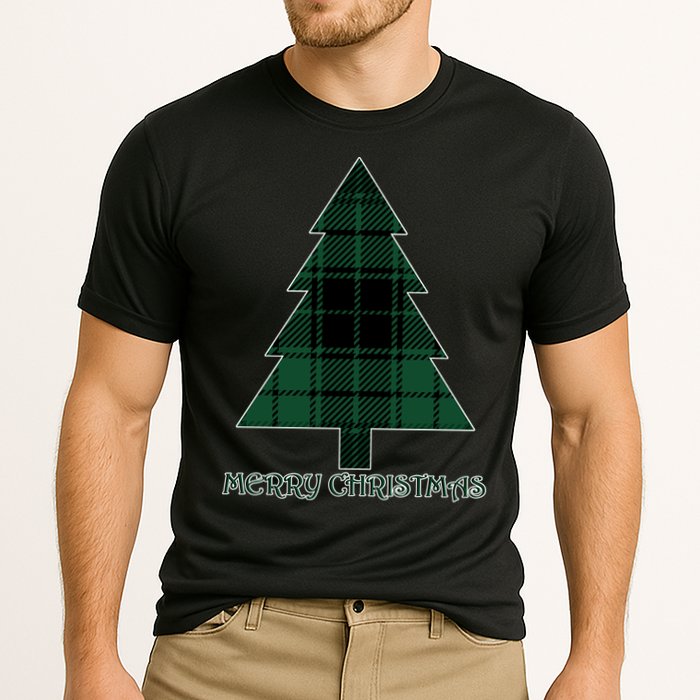 Merry Christmas Plaited Tree Cooling Performance Crew T-Shirt