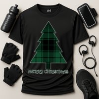Merry Christmas Plaited Tree Cooling Performance Crew T-Shirt
