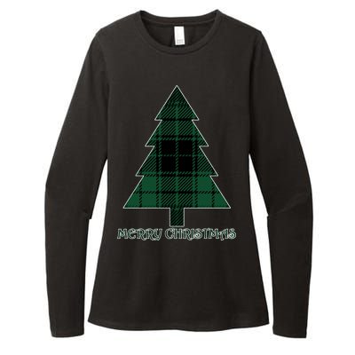 Merry Christmas Plaited Tree Womens CVC Long Sleeve Shirt