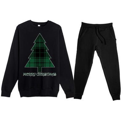 Merry Christmas Plaited Tree Premium Crewneck Sweatsuit Set