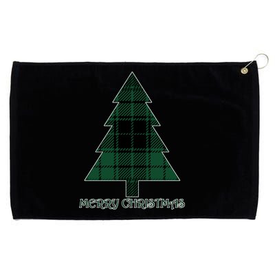 Merry Christmas Plaited Tree Grommeted Golf Towel