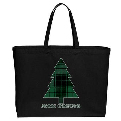 Merry Christmas Plaited Tree Cotton Canvas Jumbo Tote