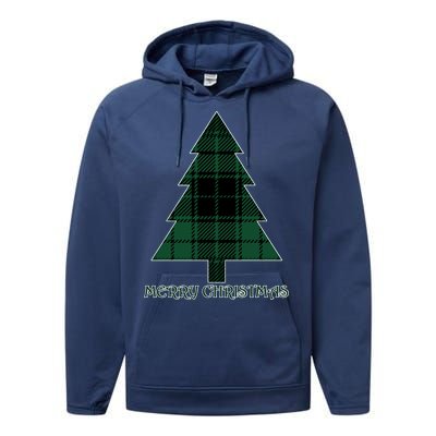 Merry Christmas Plaited Tree Performance Fleece Hoodie