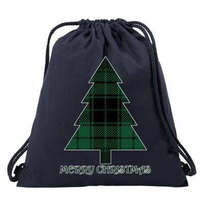 Merry Christmas Plaited Tree Drawstring Bag