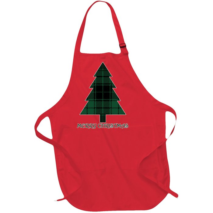 Merry Christmas Plaited Tree Full-Length Apron With Pockets