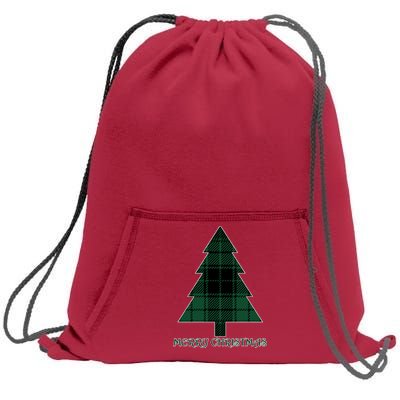 Merry Christmas Plaited Tree Sweatshirt Cinch Pack Bag