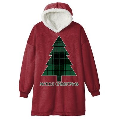 Merry Christmas Plaited Tree Hooded Wearable Blanket