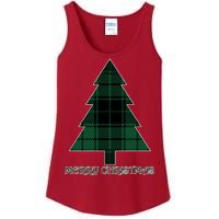 Merry Christmas Plaited Tree Ladies Essential Tank