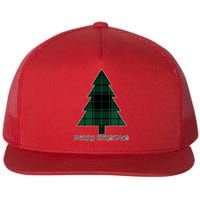 Merry Christmas Plaited Tree Flat Bill Trucker Hat