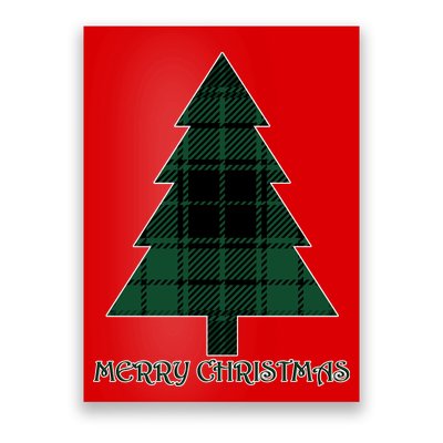 Merry Christmas Plaited Tree Poster