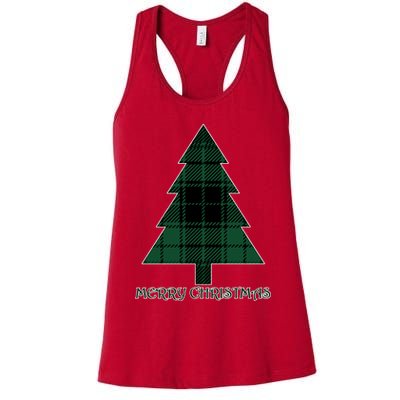 Merry Christmas Plaited Tree Womens Tank Top