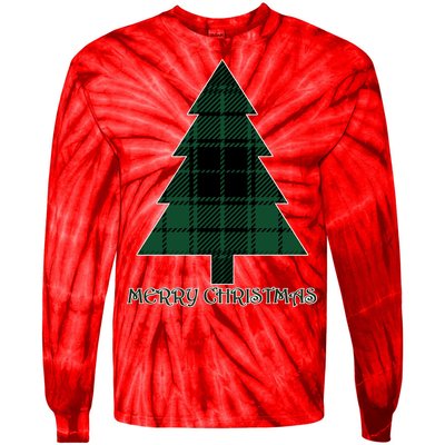 Merry Christmas Plaited Tree Tie-Dye Long Sleeve Shirt