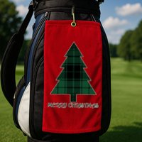 Merry Christmas Plaited Tree Golf Towel