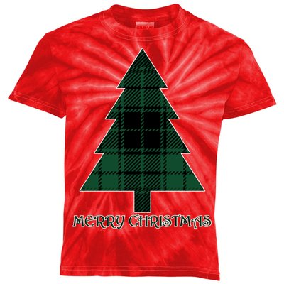 Merry Christmas Plaited Tree Kids Tie-Dye T-Shirt