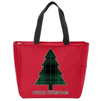 Merry Christmas Plaited Tree Zip Tote Bag