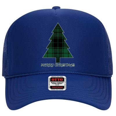 Merry Christmas Plaited Tree High Crown Mesh Back Trucker Hat