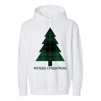 Merry Christmas Plaited Tree Garment-Dyed Fleece Hoodie