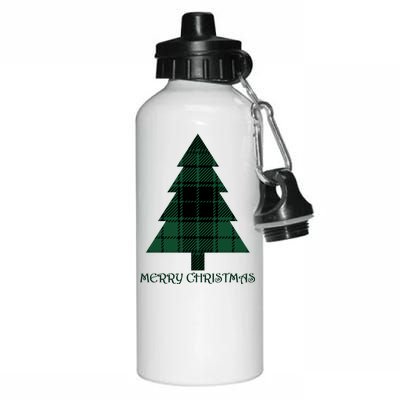 Merry Christmas Plaited Tree Aluminum Water Bottle