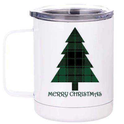 Merry Christmas Plaited Tree 12 oz Stainless Steel Tumbler Cup