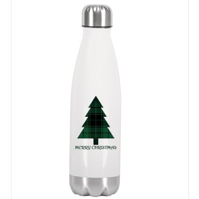 Merry Christmas Plaited Tree Stainless Steel Insulated Water Bottle