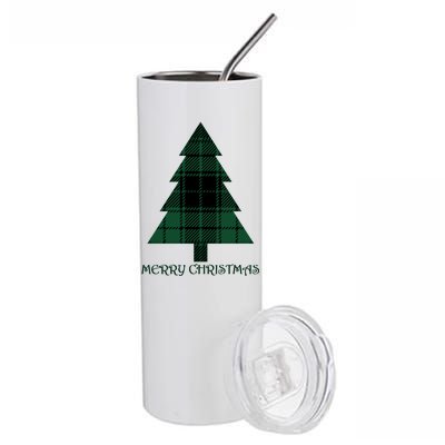 Merry Christmas Plaited Tree Stainless Steel Tumbler