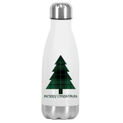 Merry Christmas Plaited Tree Stainless Steel Insulated Water Bottle