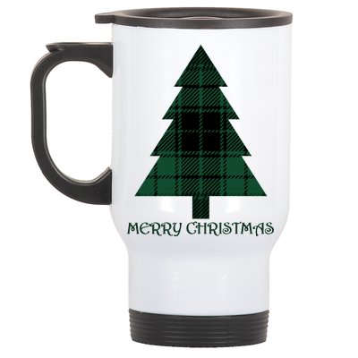 Merry Christmas Plaited Tree Stainless Steel Travel Mug