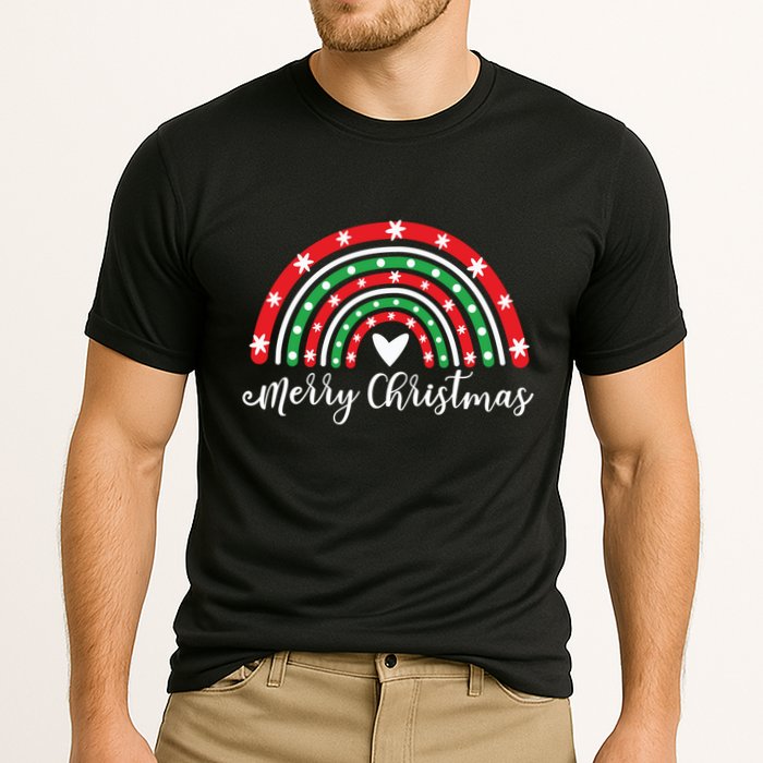 Merry Christmas Rainbow Cooling Performance Crew T-Shirt