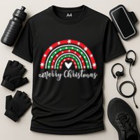 Merry Christmas Rainbow Cooling Performance Crew T-Shirt