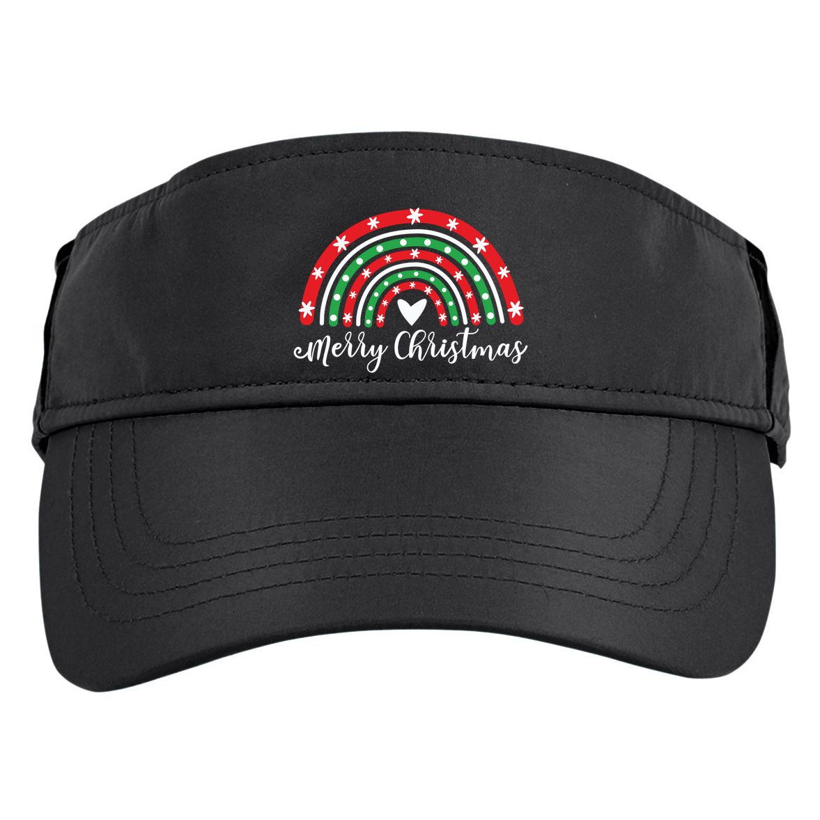 Merry Christmas Rainbow Adult Drive Performance Visor