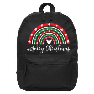 Merry Christmas Rainbow 16 in Basic Backpack