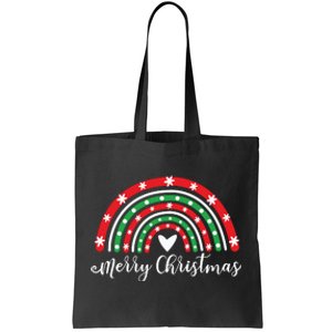 Merry Christmas Rainbow Tote Bag