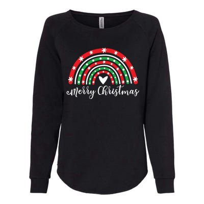 Merry Christmas Rainbow Womens California Wash Sweatshirt