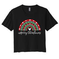 Merry Christmas Rainbow Women's Crop Top Tee