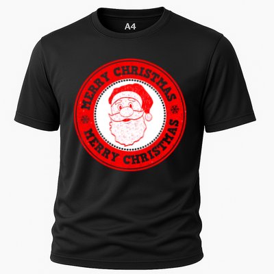 Merry Christmas Santa Claus Distressed Stamp of Approval Performance Shirt