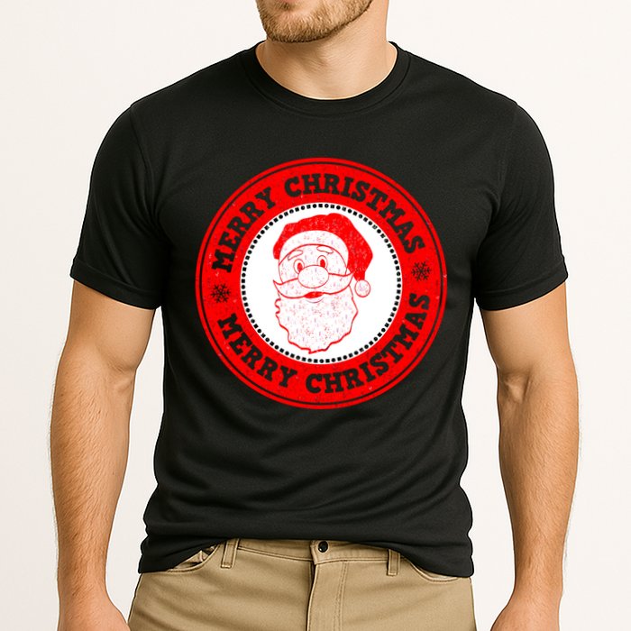 Merry Christmas Santa Claus Distressed Stamp of Approval Cooling Performance Crew T-Shirt