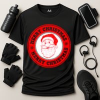 Merry Christmas Santa Claus Distressed Stamp of Approval Cooling Performance Crew T-Shirt