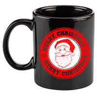 Merry Christmas Santa Claus Distressed Stamp of Approval 11oz C Handle Ceramic Mug