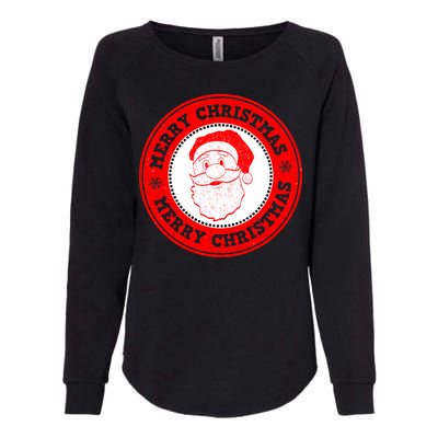 Merry Christmas Santa Claus Distressed Stamp of Approval Womens California Wash Sweatshirt